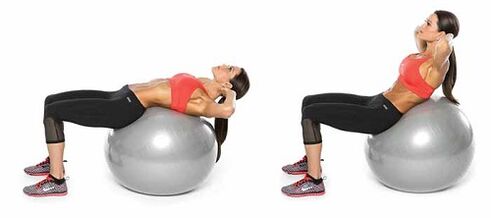 Στρίψιμο fitball για απώλεια βάρους στο στομάχι και στα πλευρά